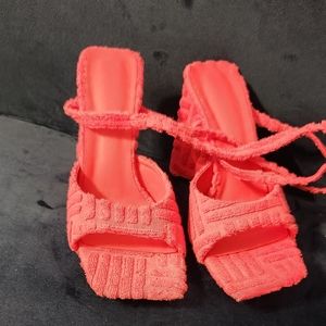 Pink strappy sandals